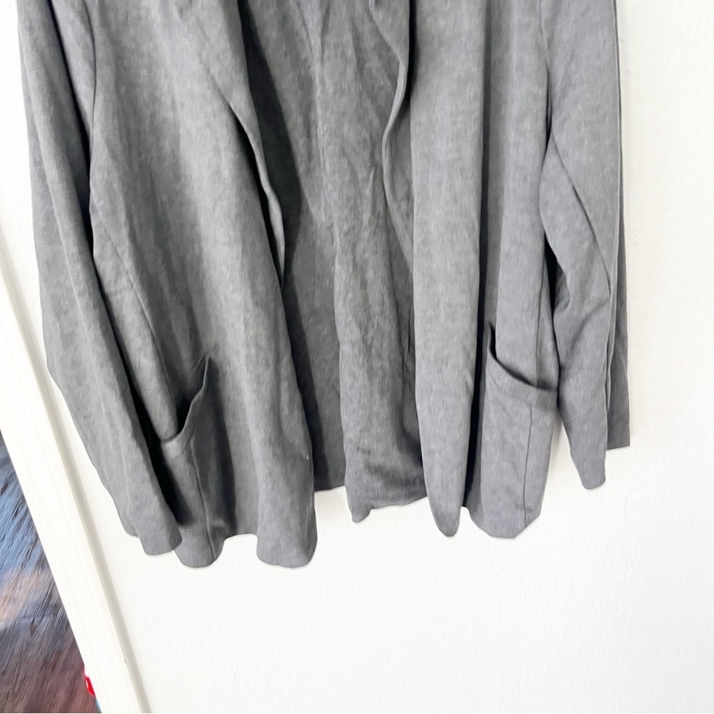 Torrid Blazer Women's 1X Gray Longline Ponte Knit Open Jacket Career NWT - Picture 4 of 8